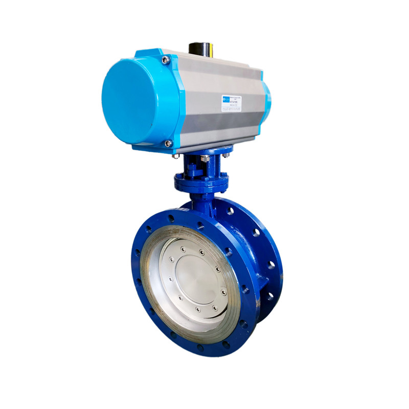 Pneumatic tripple eccentric butterfly valve