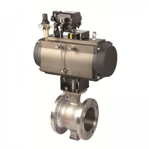 Stainless steel v type pneumatic ball valve with positioner